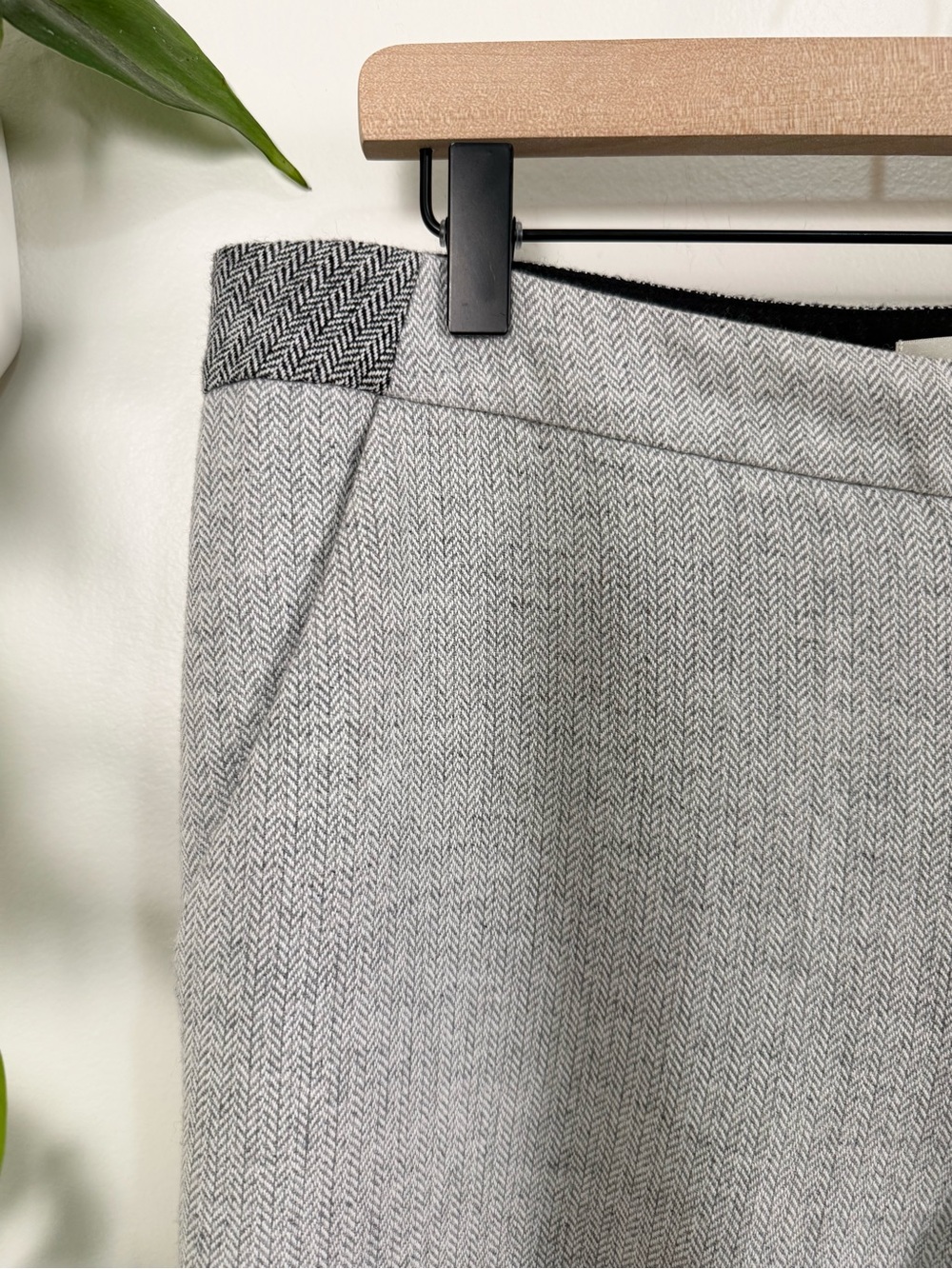 Anthropologie Elevenses Gray Ombre Flare Trouser Pants 12 Wool Blend High Rise - Picture 6 of 11
